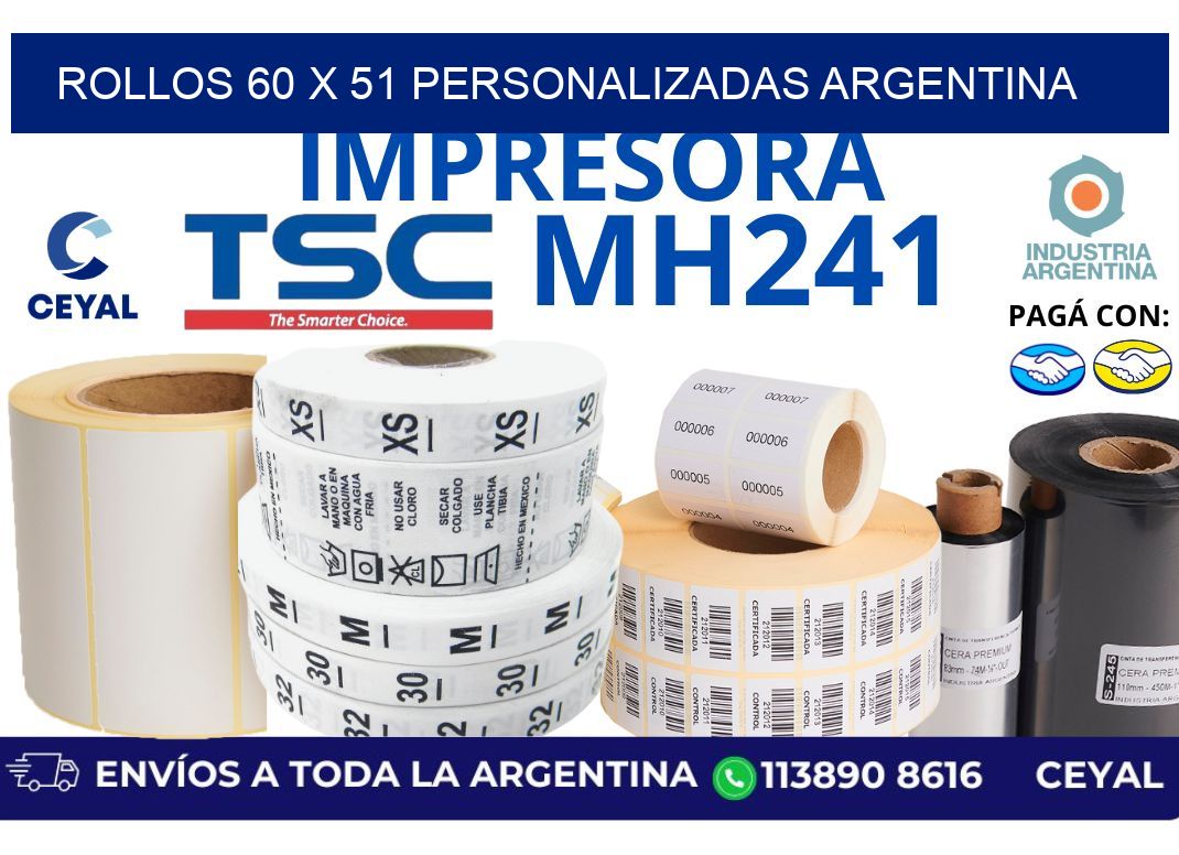 rollos 60 x 51 personalizadas argentina