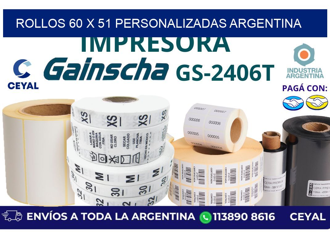 rollos 60 x 51 personalizadas argentina
