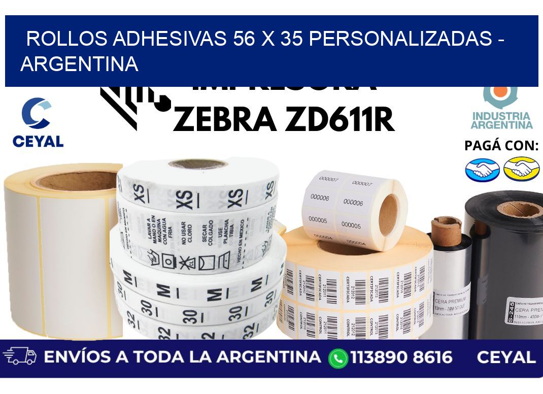 rollos adhesivas 56 x 35 personalizadas – Argentina