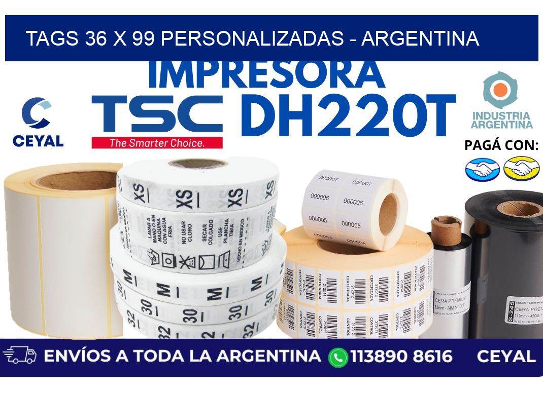 tags 36 x 99 personalizadas - Argentina