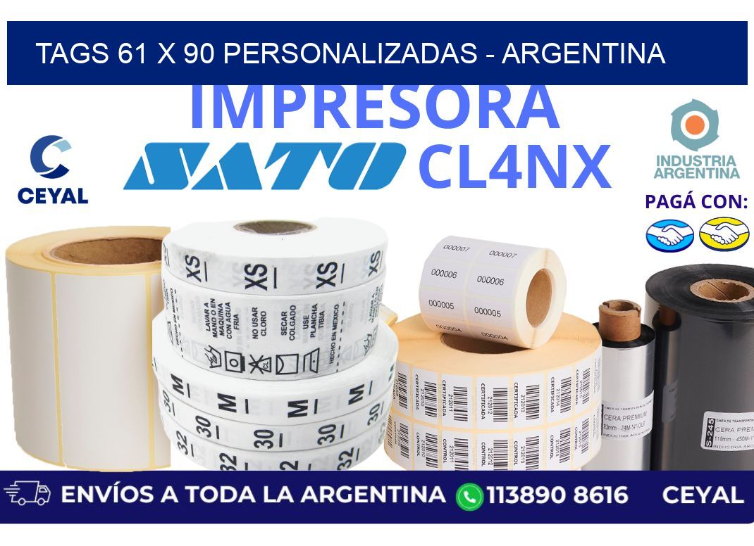 tags 61 x 90 personalizadas - Argentina
