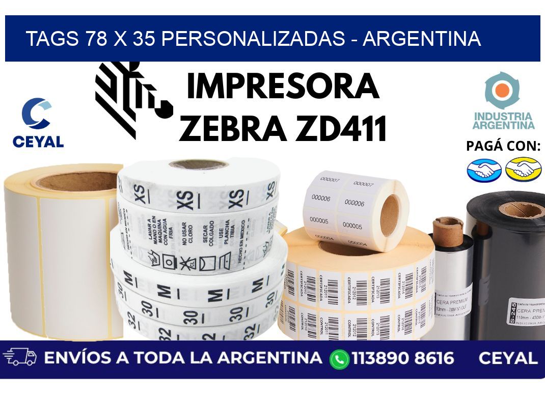 tags 78 x 35 personalizadas – Argentina