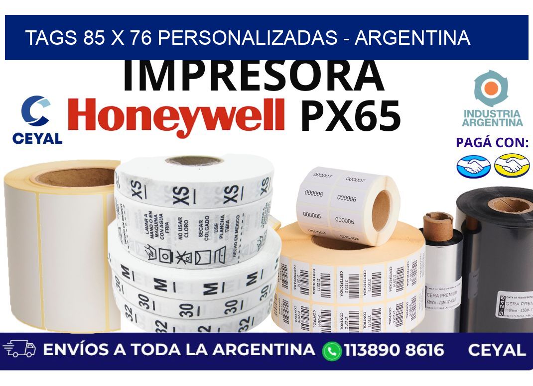 tags 85 x 76 personalizadas - Argentina