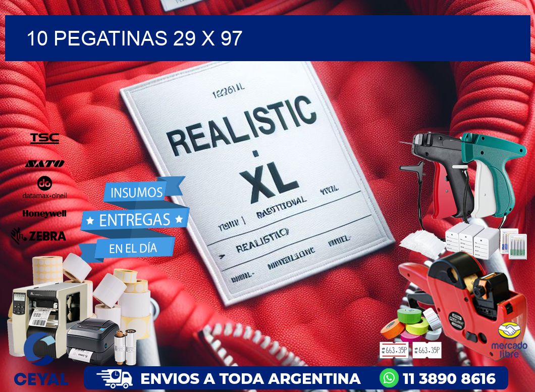 10 PEGATINAS 29 x 97