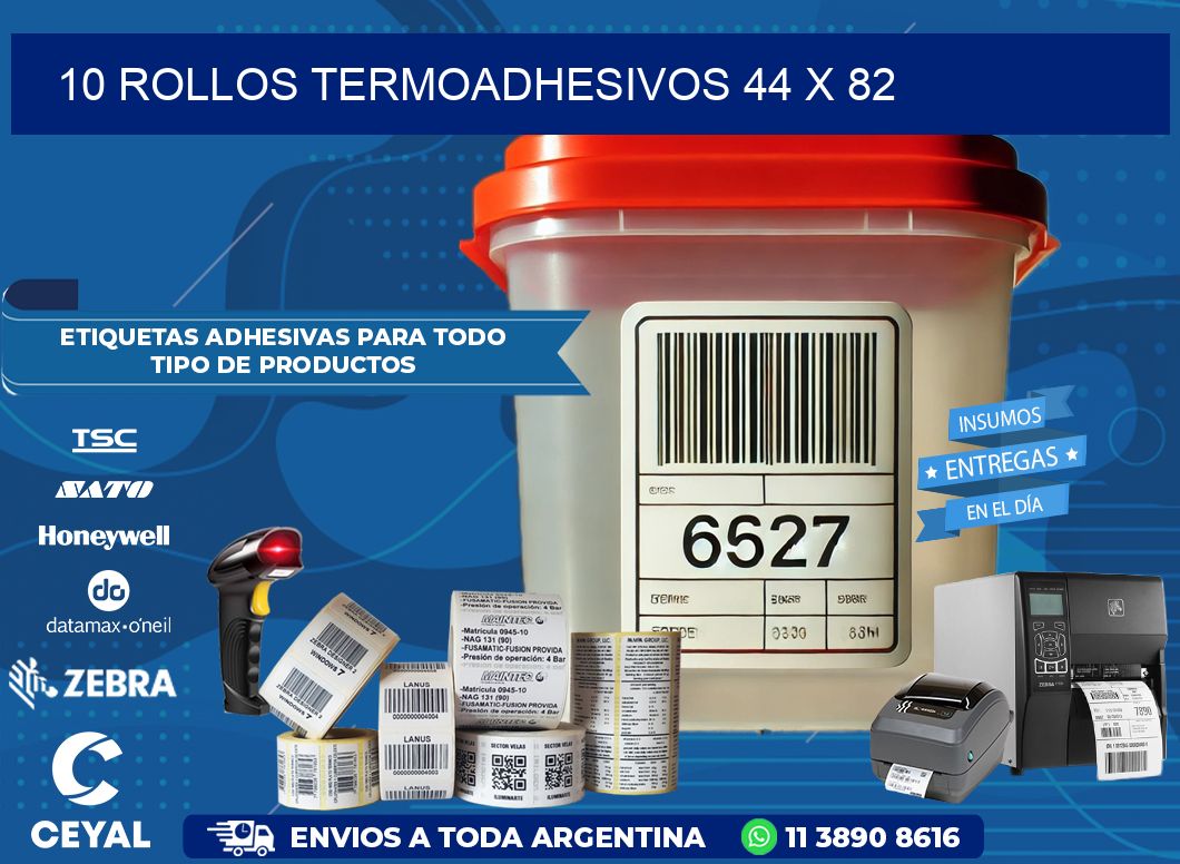 10 ROLLOS TERMOADHESIVOS 44 x 82