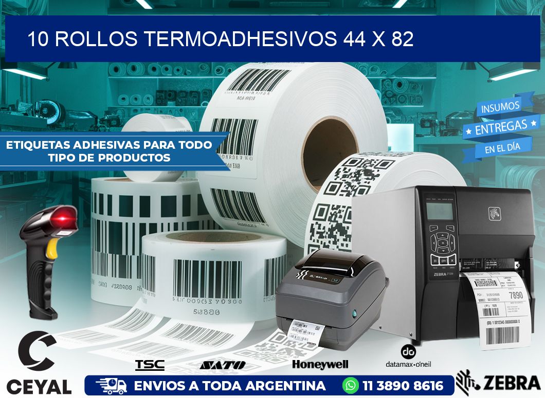 10 ROLLOS TERMOADHESIVOS 44 x 82