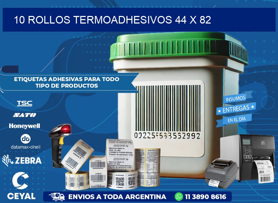 10 ROLLOS TERMOADHESIVOS 44 x 82