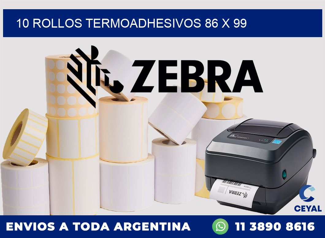 10 ROLLOS TERMOADHESIVOS 86 x 99