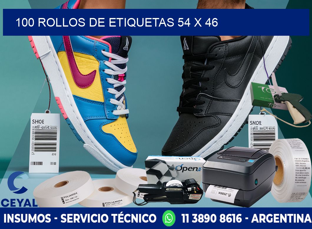 100 ROLLOS DE ETIQUETAS 54 x 46