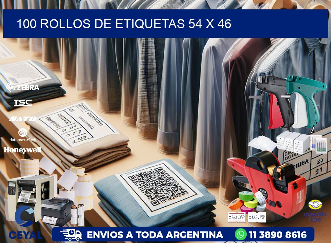 100 ROLLOS DE ETIQUETAS 54 x 46