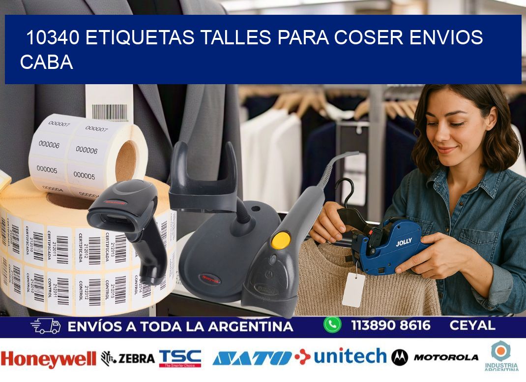 10340 ETIQUETAS TALLES PARA COSER ENVIOS CABA