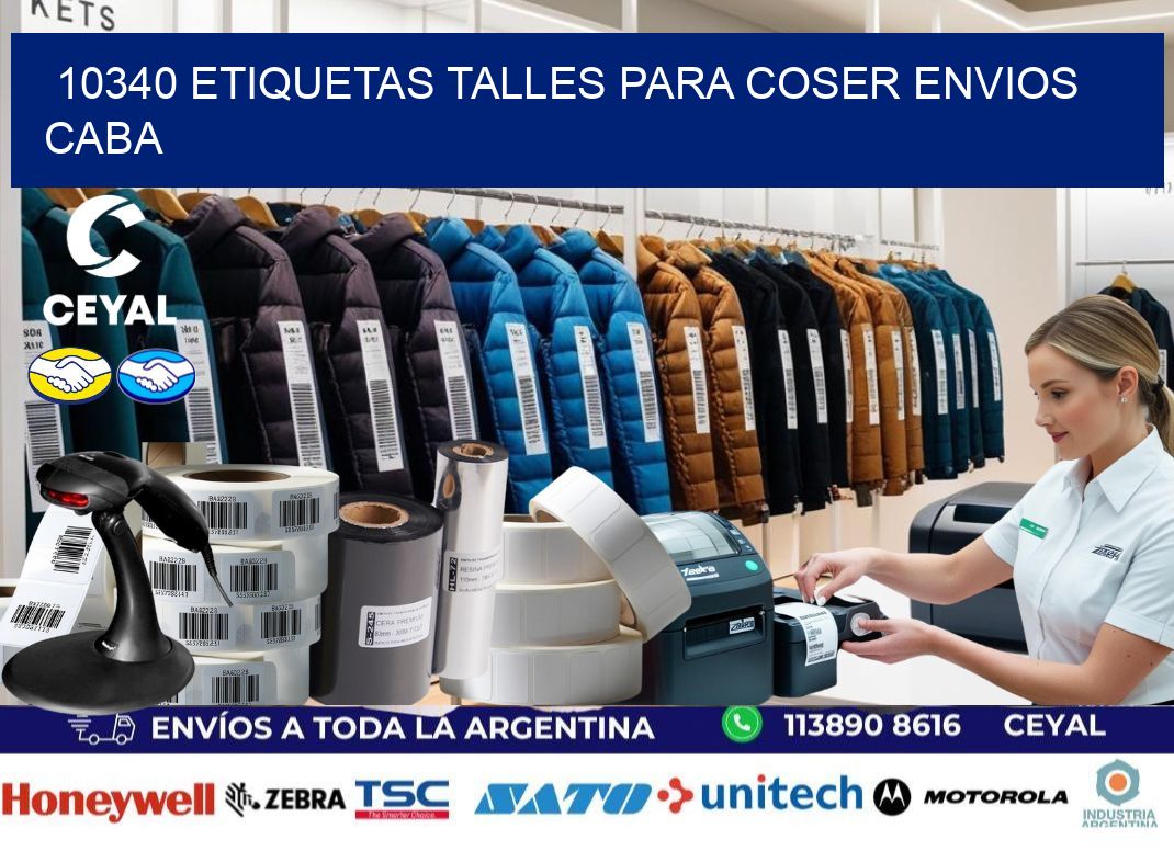 10340 ETIQUETAS TALLES PARA COSER ENVIOS CABA