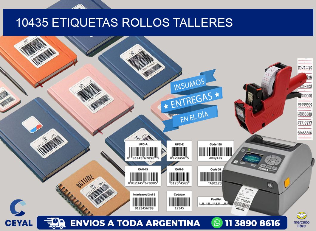 10435 etiquetas rollos TALLERES
