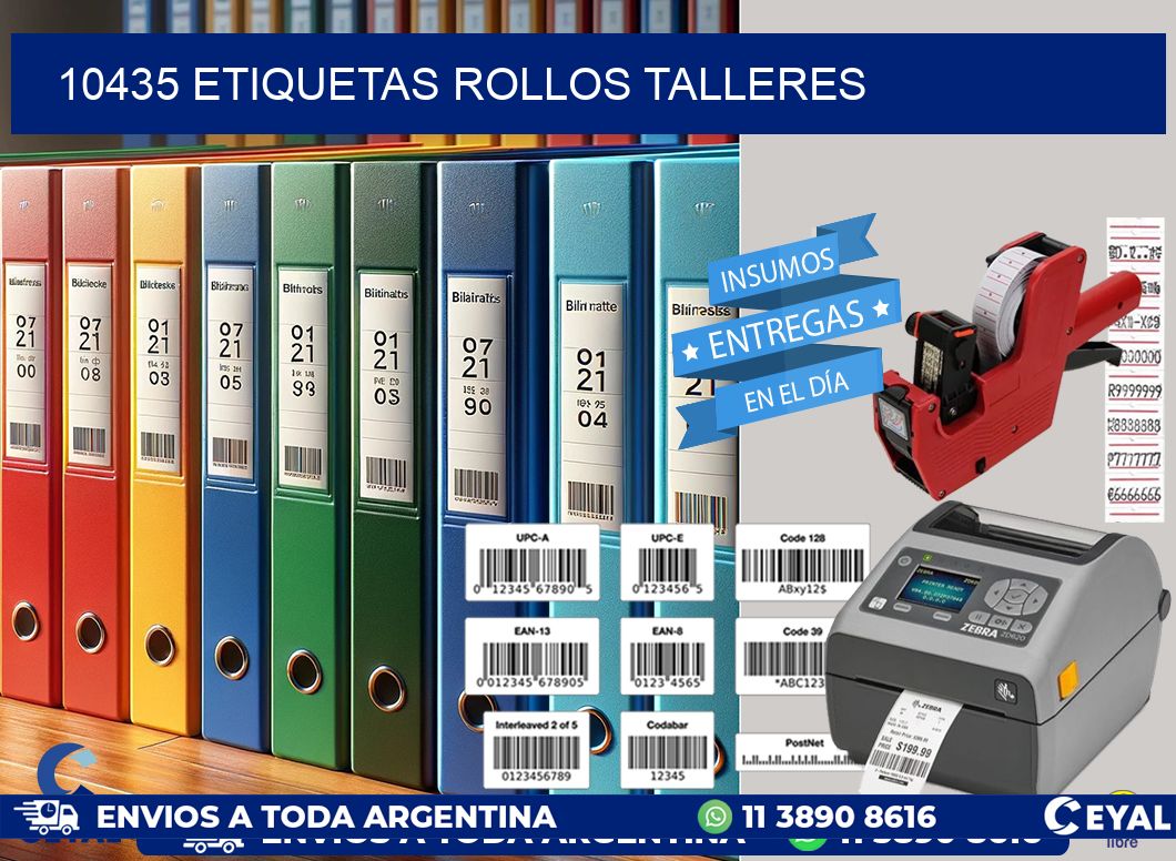 10435 etiquetas rollos TALLERES
