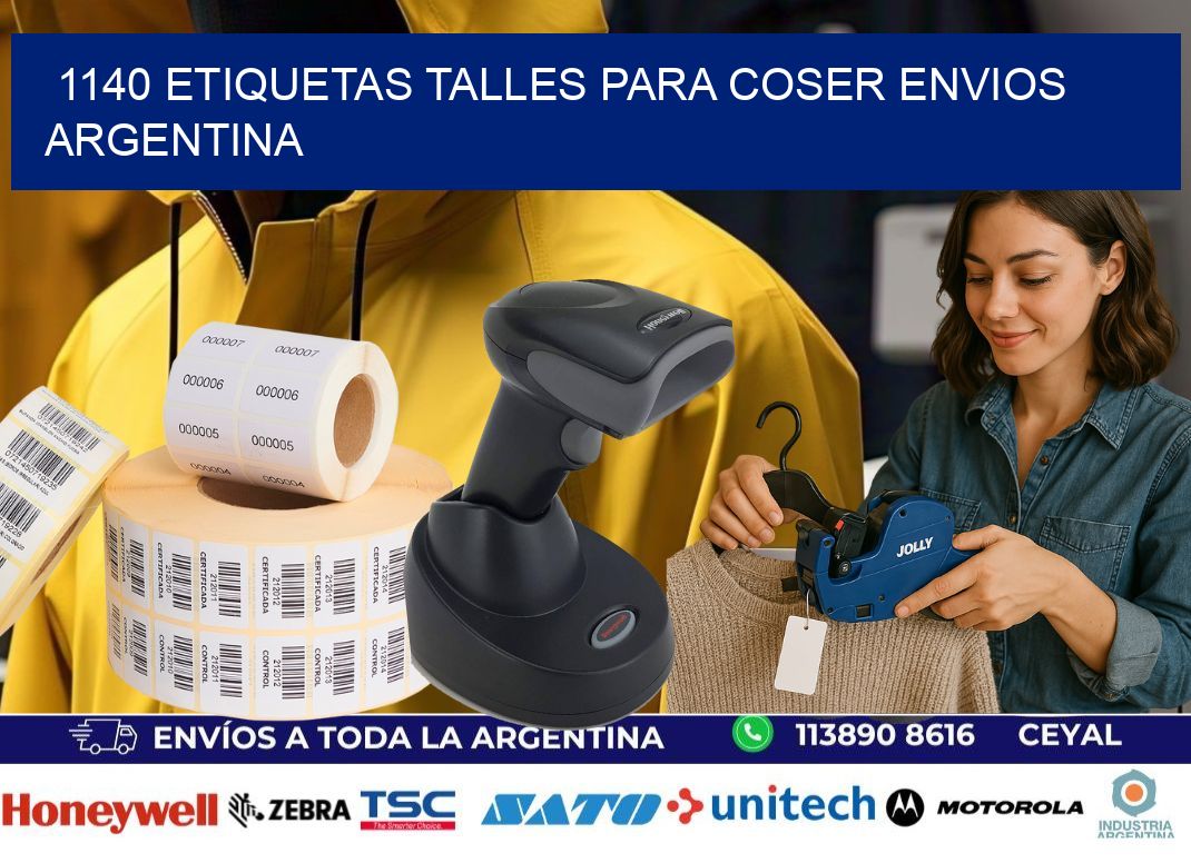 1140 ETIQUETAS TALLES PARA COSER ENVIOS ARGENTINA