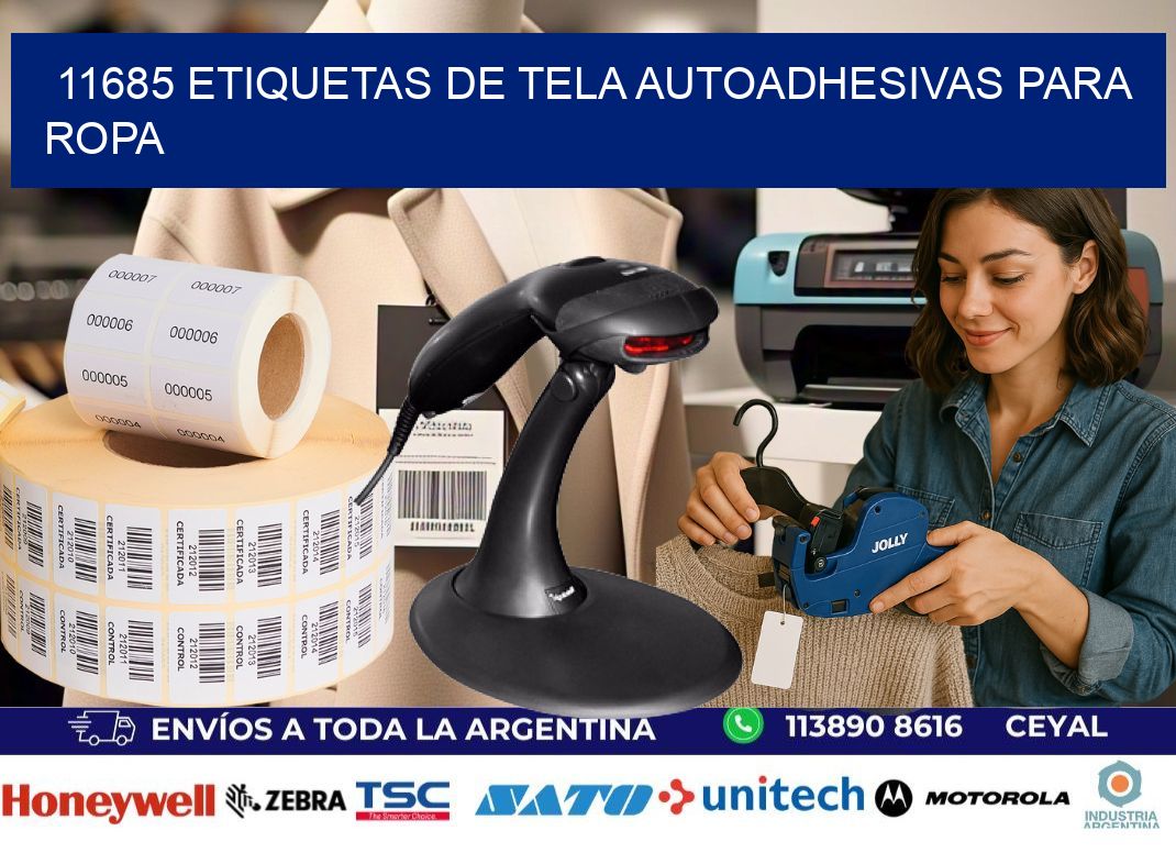 11685 Etiquetas de tela autoadhesivas para ropa