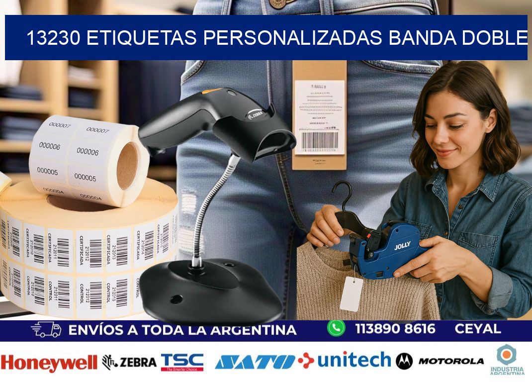 13230 Etiquetas personalizadas banda doble