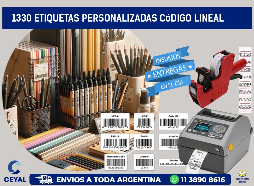 1330 Etiquetas personalizadas código lineal