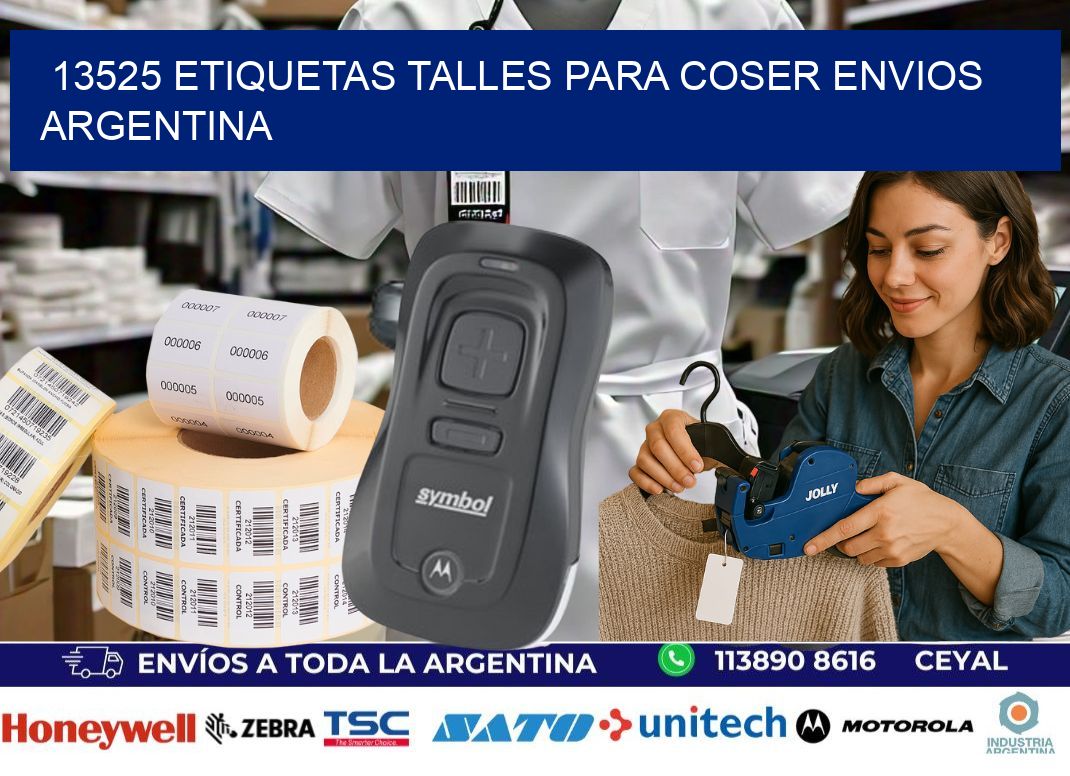 13525 ETIQUETAS TALLES PARA COSER ENVIOS ARGENTINA