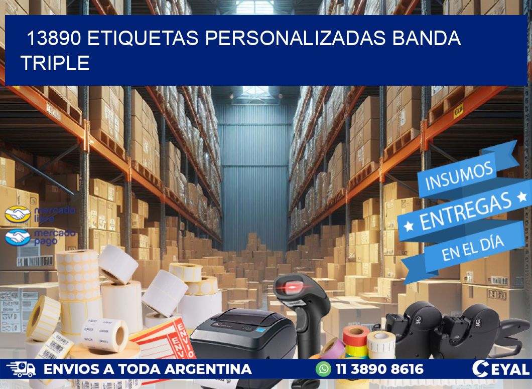 13890 Etiquetas personalizadas banda triple