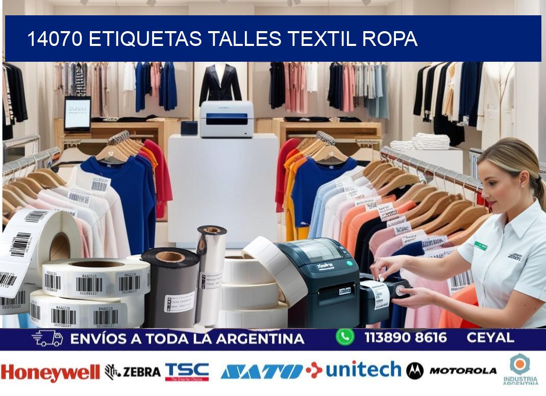 14070 ETIQUETAS TALLES TEXTIL ROPA