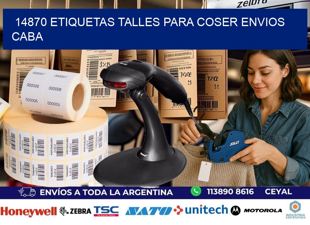 14870 ETIQUETAS TALLES PARA COSER ENVIOS CABA
