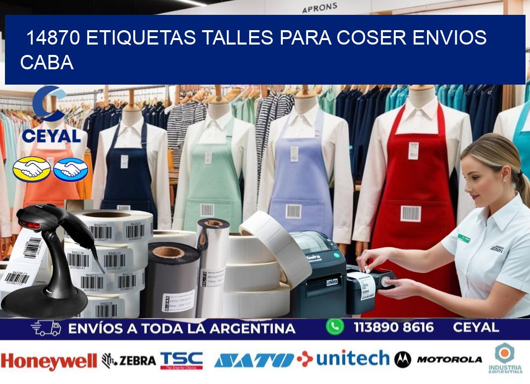 14870 ETIQUETAS TALLES PARA COSER ENVIOS CABA