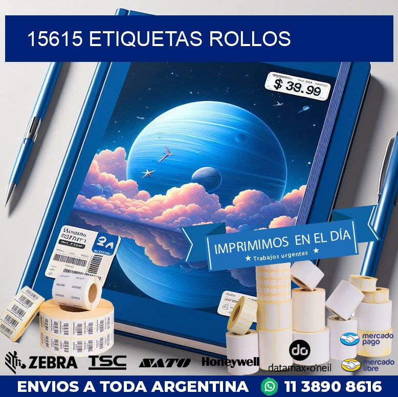 15615 etiquetas rollos