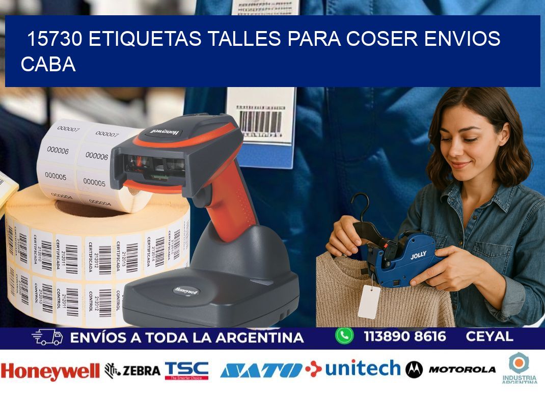 15730 ETIQUETAS TALLES PARA COSER ENVIOS CABA