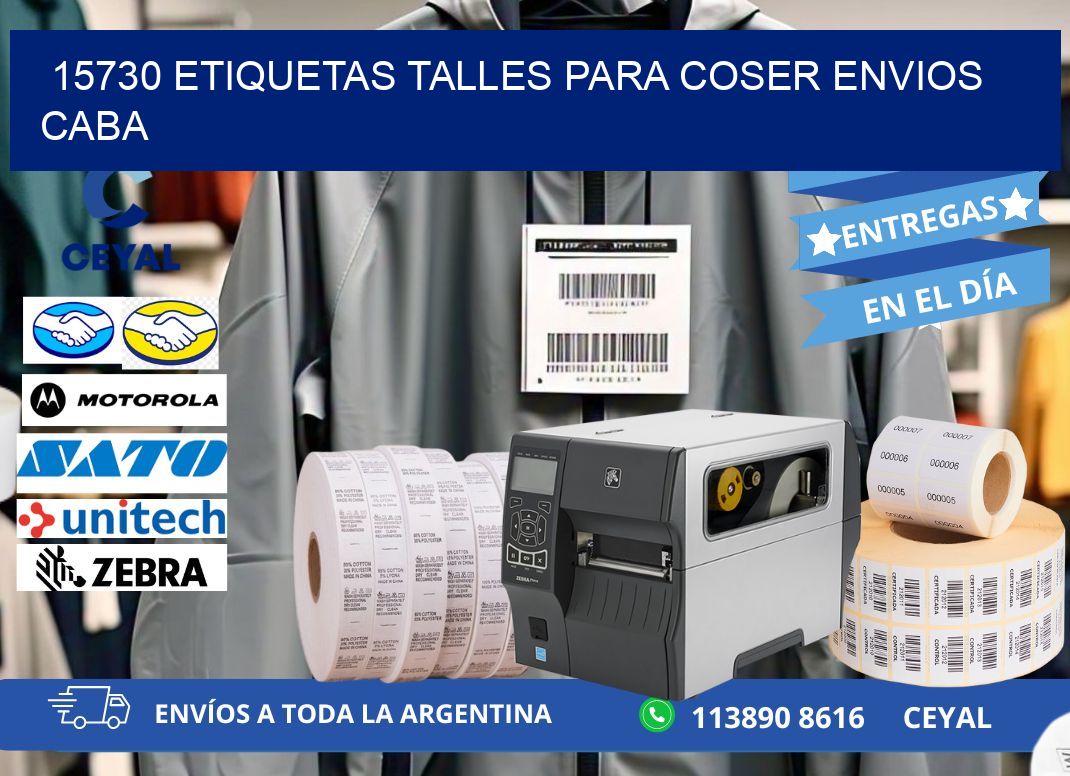 15730 ETIQUETAS TALLES PARA COSER ENVIOS CABA