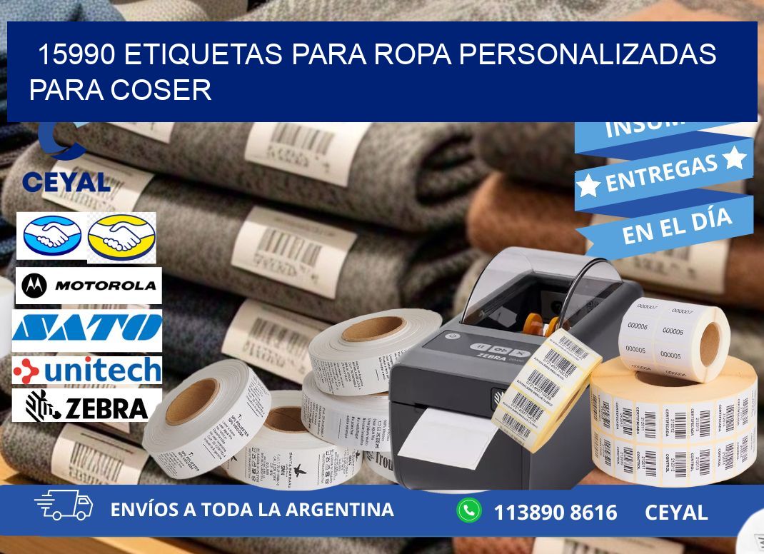 15990 Etiquetas para ropa personalizadas para coser