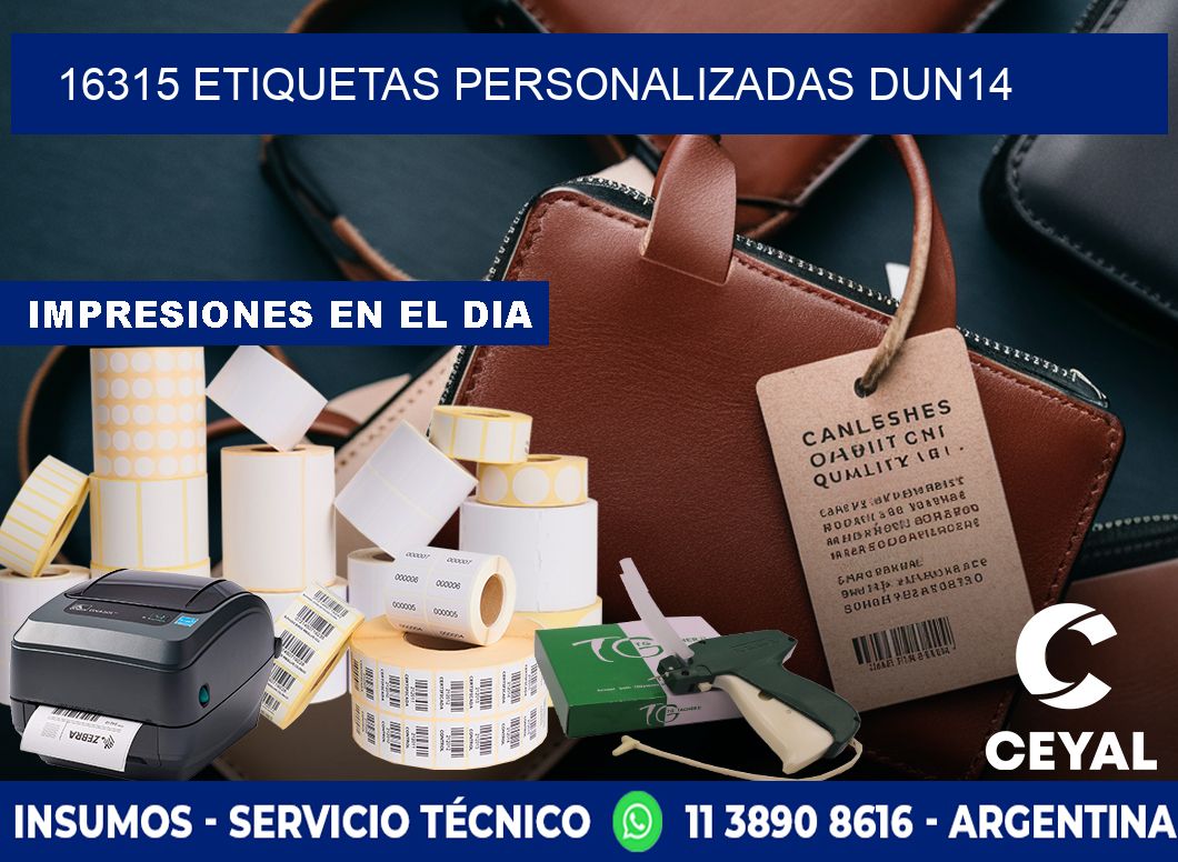 16315 Etiquetas personalizadas dun14