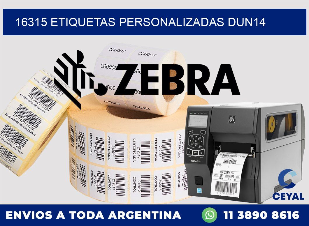 16315 Etiquetas personalizadas dun14