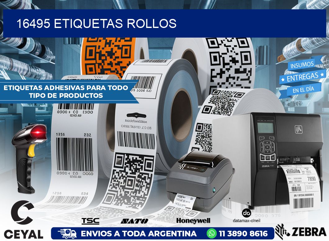 16495 etiquetas rollos