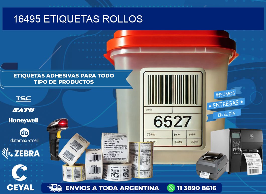 16495 etiquetas rollos