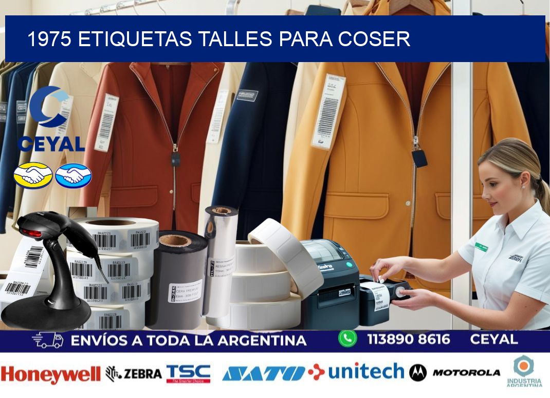 1975 ETIQUETAS TALLES PARA COSER
