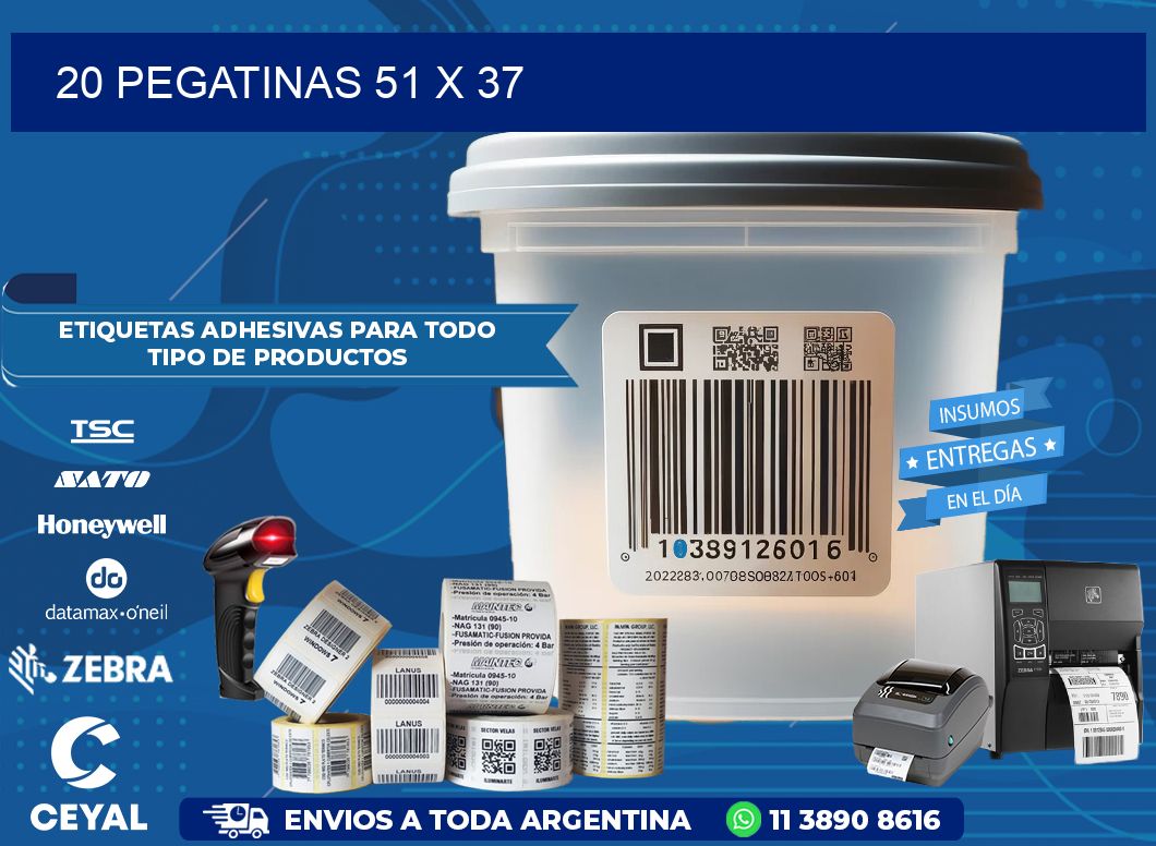 20 PEGATINAS 51 x 37