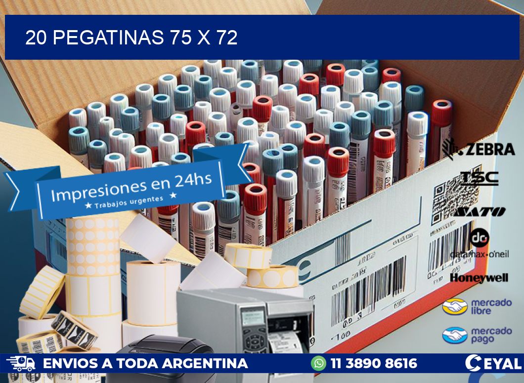 20 PEGATINAS 75 x 72