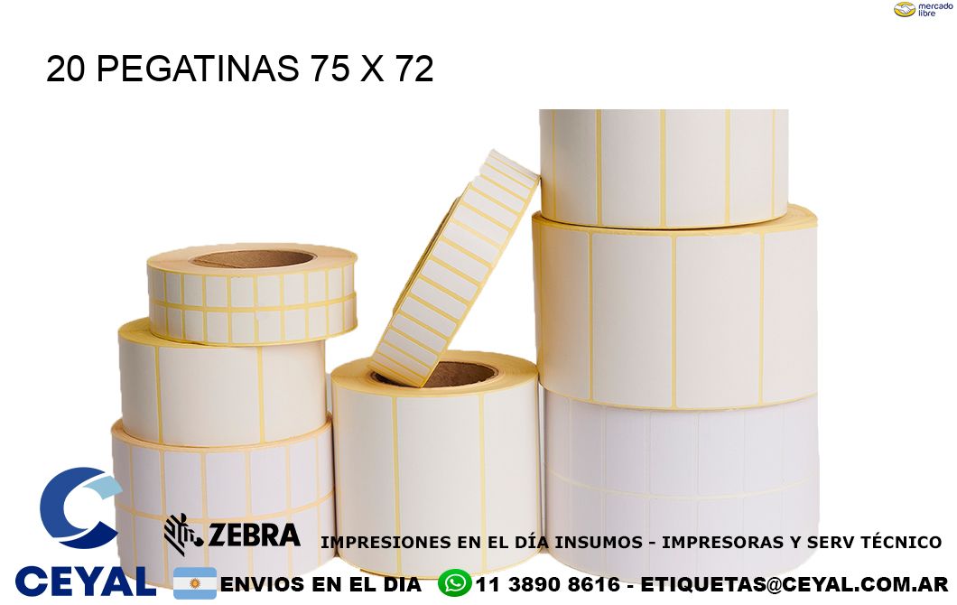 20 PEGATINAS 75 x 72