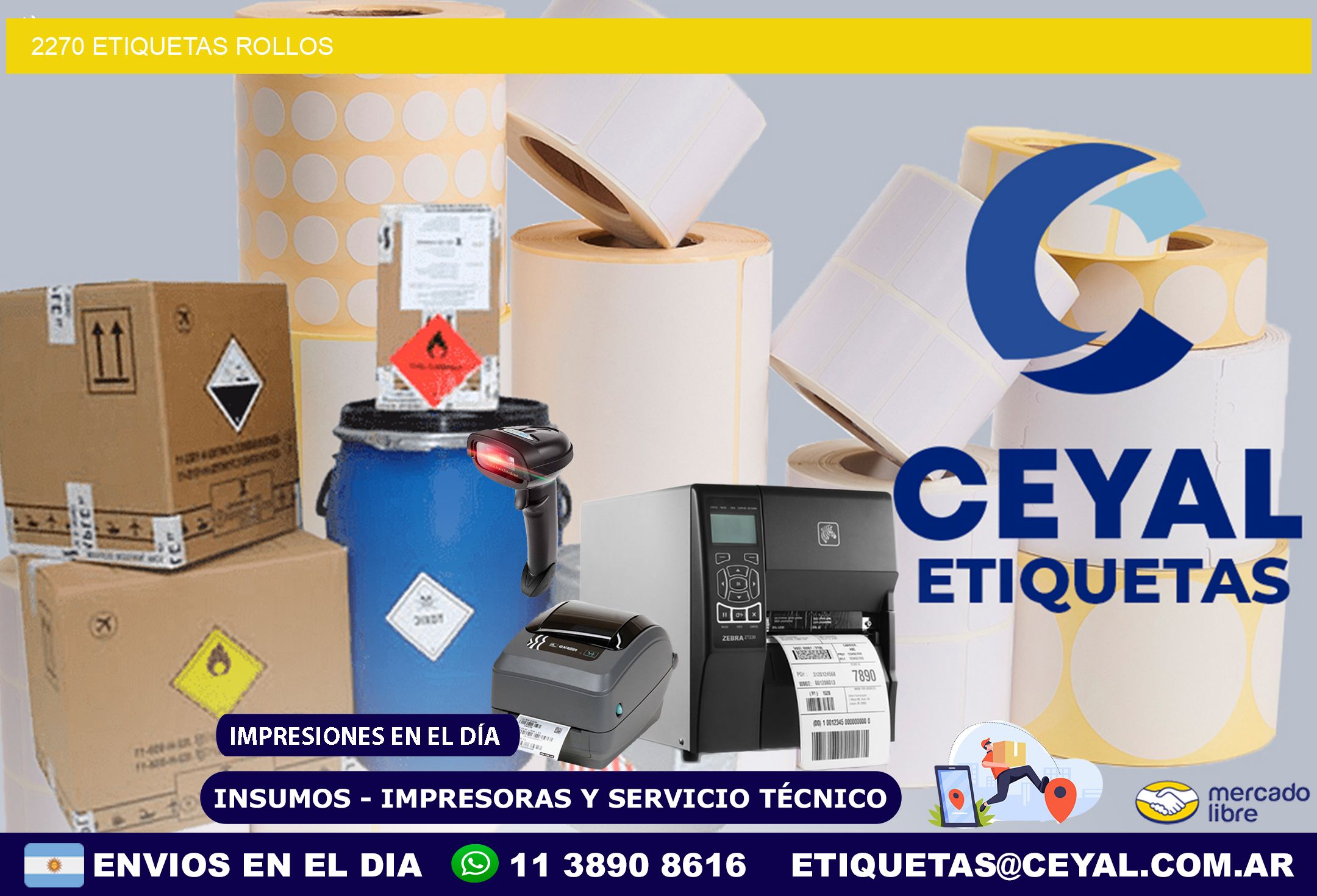 2270 etiquetas rollos