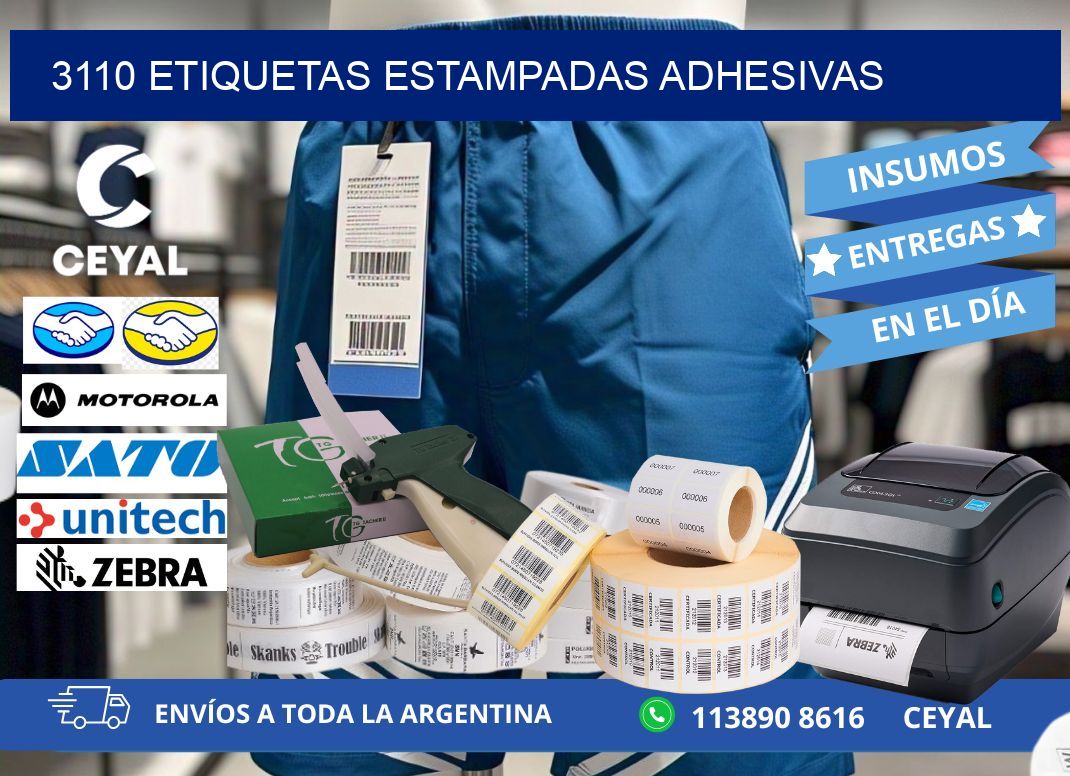 3110 etiquetas estampadas adhesivas