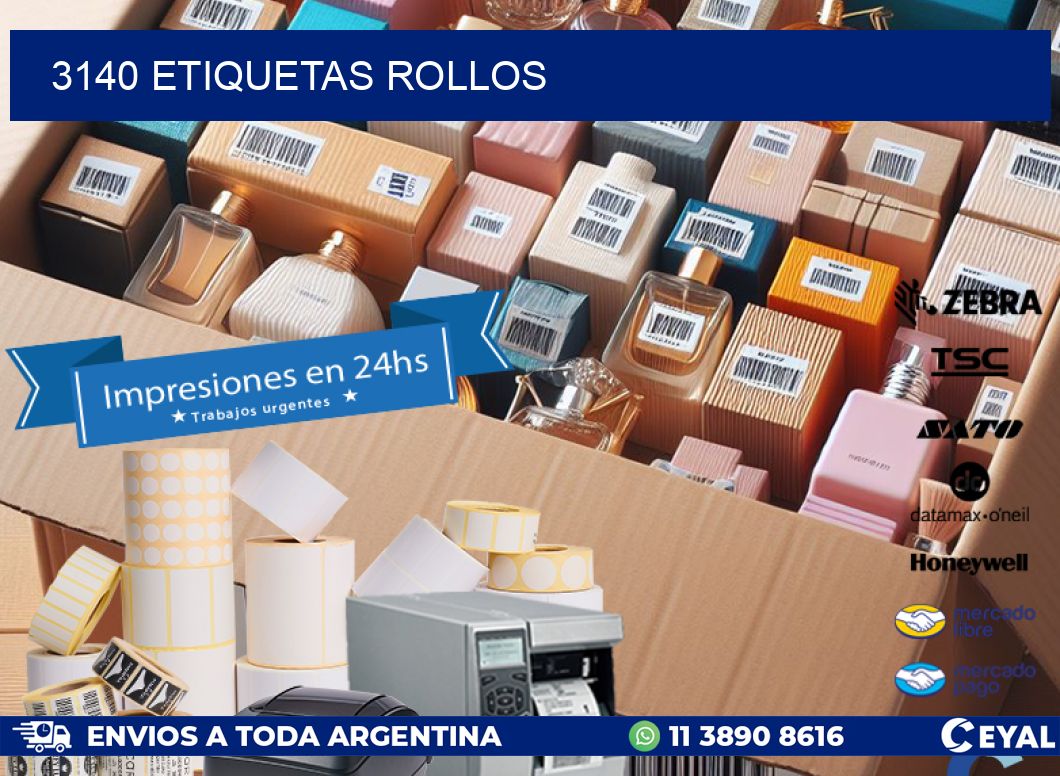 3140 etiquetas rollos