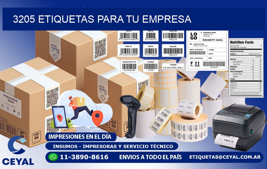 3205 etiquetas para tu empresa
