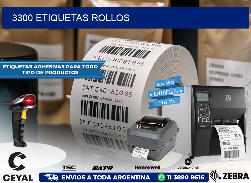 3300 etiquetas rollos