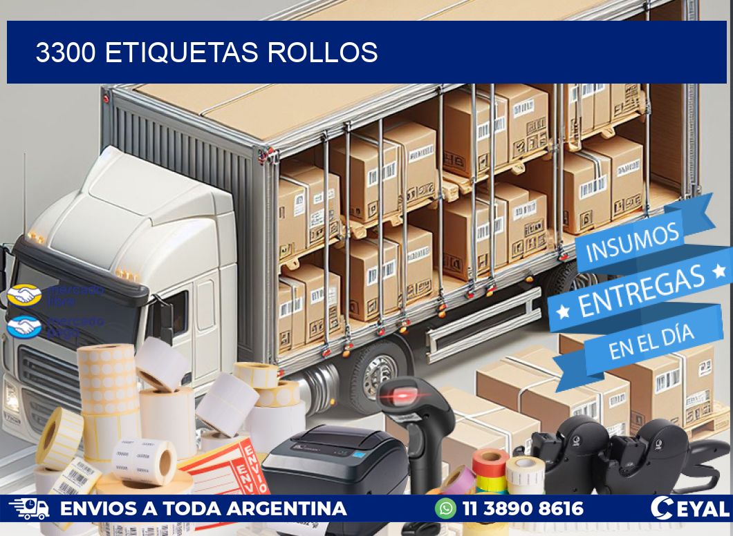 3300 etiquetas rollos