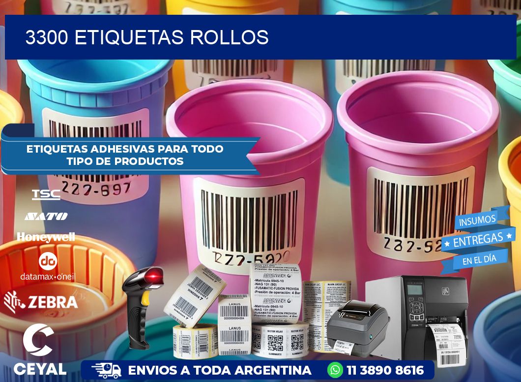 3300 etiquetas rollos