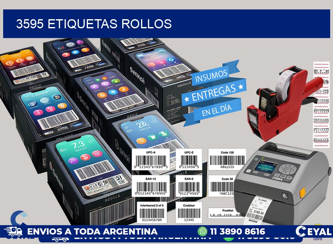 3595 etiquetas rollos