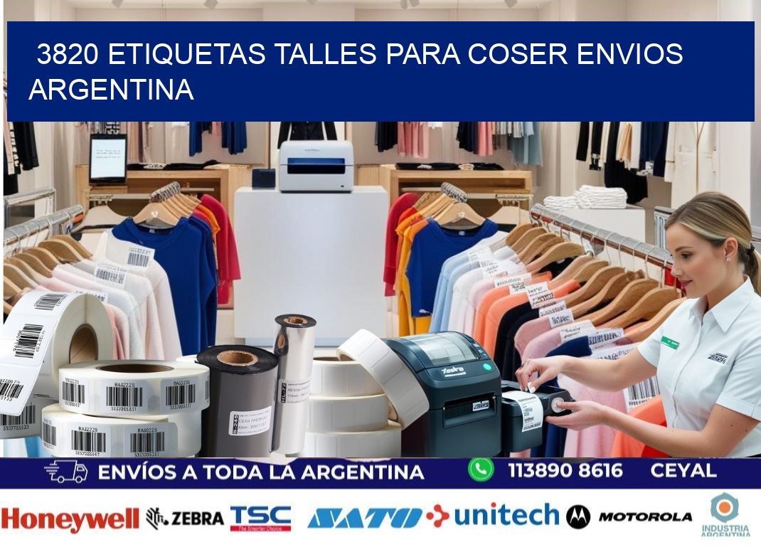 3820 ETIQUETAS TALLES PARA COSER ENVIOS ARGENTINA