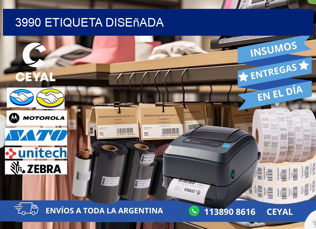3990 etiqueta diseñada