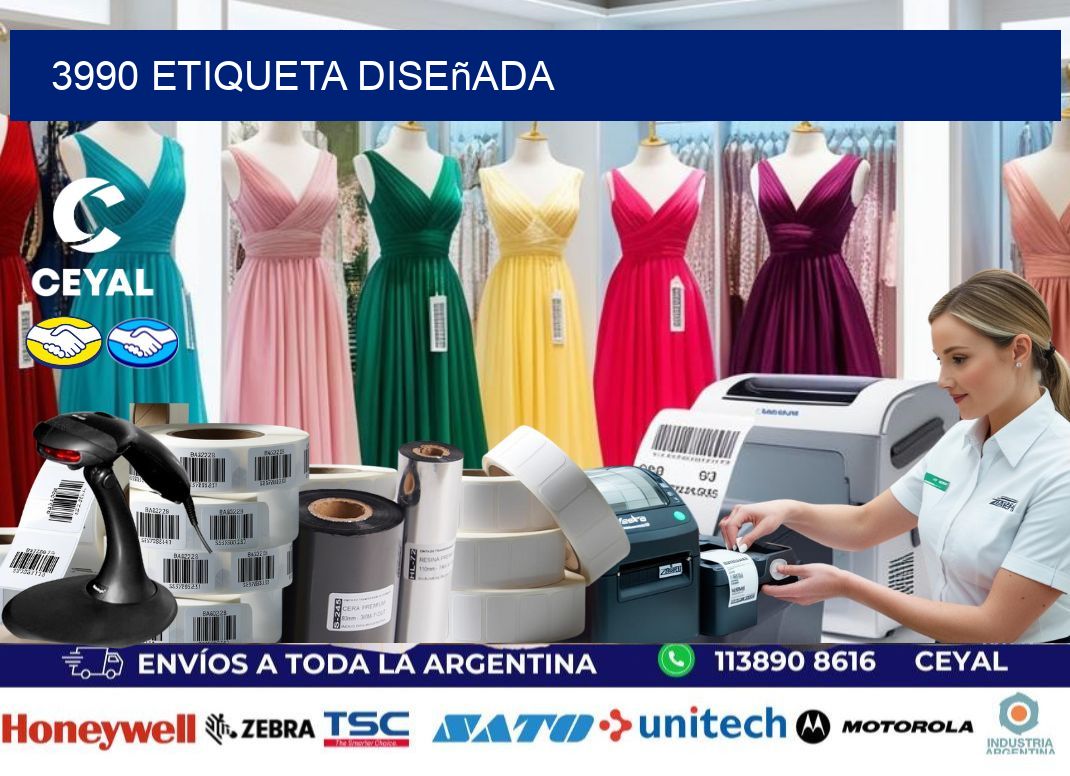 3990 etiqueta diseñada